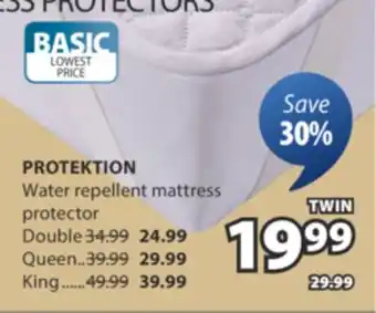 JYSK PROTEKTION Water repellent mattress protector offer