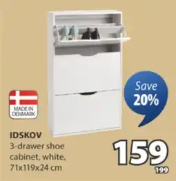 JYSK IDSKOV 3-drawer shoe cabinet offer