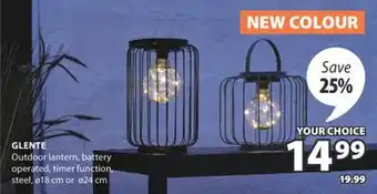 JYSK GLENTE Outdoor lantern offer