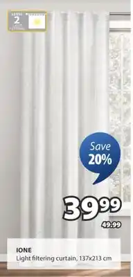 JYSK IONE Light filtering curtain offer