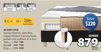 JYSK SCANDI OAK Spring mattress offer