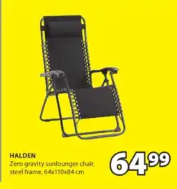 JYSK HALDEN Zero gravity sunlounger chair offer