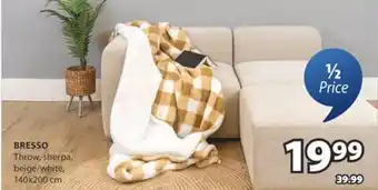 JYSK BRESSO Throw, sherpa, beige/white offer