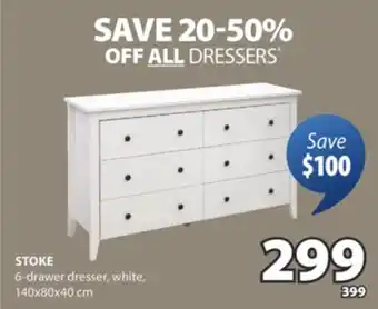 JYSK STOKE 6-drawer dresser offer
