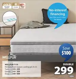 JYSK WELLPUR T110 Memory foam topper offer