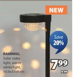 JYSK RAMNKEL Solar stake light, warm white light offer
