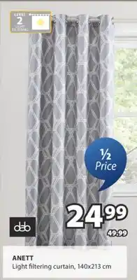 JYSK ANETT Light filtering curtain offer