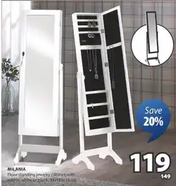 JYSK MILANIA Floor standing jewelry cabinet offer