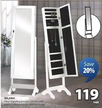 JYSK MILANIA Floor standing jewelry cabinet offer