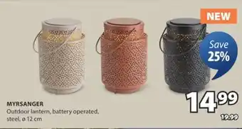 JYSK MYRSANGER Outdoor lantern offer