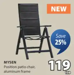 JYSK MYSEN Position patio chair offer