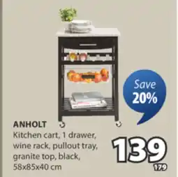 JYSK ANHOLT Kitchen cart, 1 drawer offer