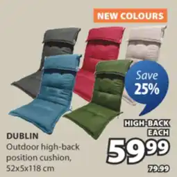 JYSK DUBLIN Outdoor high-back position cushion offer