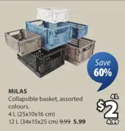 JYSK MILAS Collapsible basket 4L offer