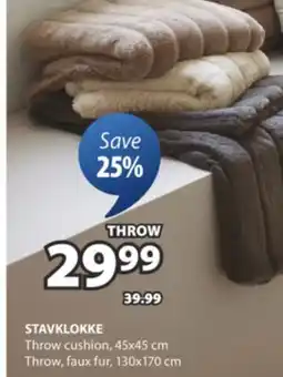 JYSK STAVKLOKKE Throw cushion offer