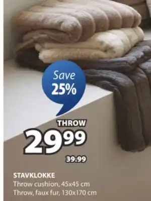 JYSK STAVKLOKKE Throw cushion offer