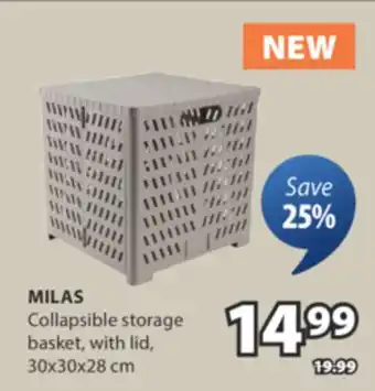 JYSK MILAS Collapsible storage basket offer