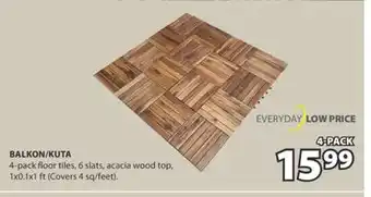 JYSK BALKON/KUTA 4-pack floor tiles offer