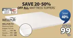 JYSK WELLPUR T31 Memory foam offer