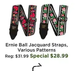 Long & McQuade Ernie Ball Jacquard Straps, Various Patterns offer