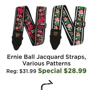 Long & McQuade Ernie Ball Jacquard Straps, Various Patterns offer