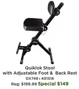 Long & McQuade Adjustable Musicians Stool w/Adjustable Footrest and Back Rest offer