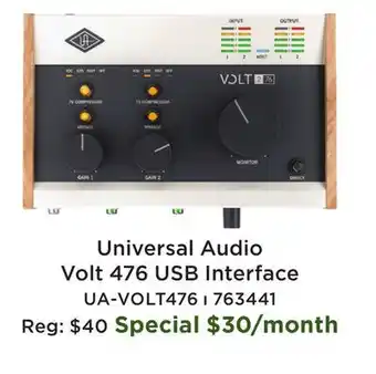 Long & McQuade Volt 476 USB Interface with Compressor offer