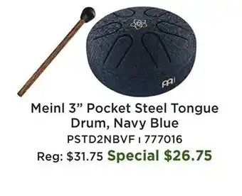 Long & McQuade Meinl 3 Pocket Steel Tongue Drum, Navy Blue offer