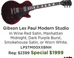 Long & McQuade Gibson Les Paul Modern Studio In Wine offer