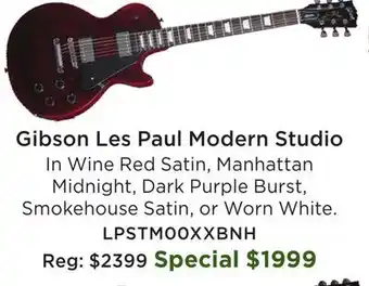 Long & McQuade Gibson Les Paul Modern Studio In Wine offer