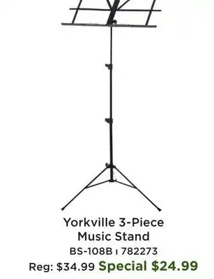 Long & McQuade BS-108B 3-Piece Music Stand - Black offer