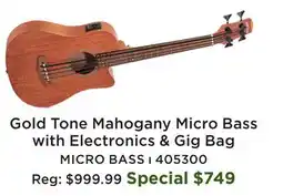 Long & McQuade Gold Tone Mahogany Micro Bass with Electronics & Gig Bag offer
