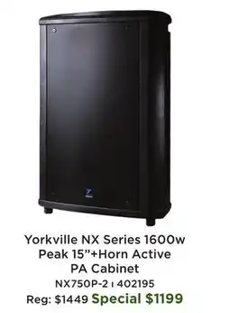 Long & McQuade NX Series 1600 Watt Peak 15-Inch+Horn Active PA Cabinet offer