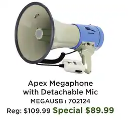 Long & McQuade Apex Megaphone with Detachable Mic offer