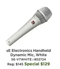Long & McQuade sE Electronics Handheld Dynamic Mic, White offer