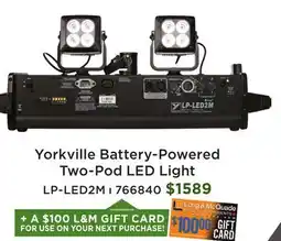 Long & McQuade Yorkville Battery-Powered Two-Pod LED Light offer
