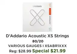 Long & McQuade D'Addario Acoustic XS Strings offer