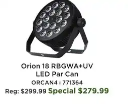 Long & McQuade ORCAN4 High Output RGBWA+UV LED Par Can offer