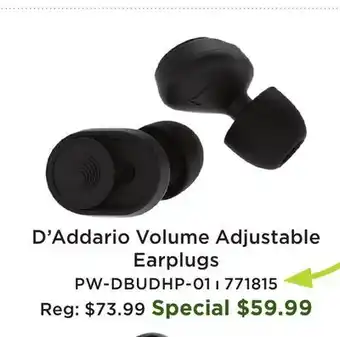 Long & McQuade dBud Volume Adjustable Hearing Protection offer