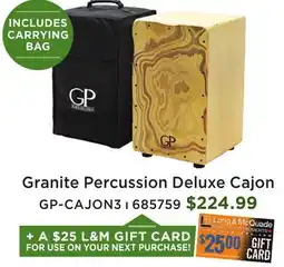 Long & McQuade Deluxe Cajon w/ Carry Bag offer