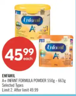 Shoppers Drug Mart ENFAMIL A+ INFANT FORMULA POWDER offer