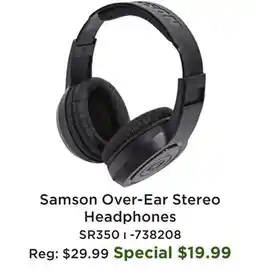 Long & McQuade SR350 Over-Ear Stereo Headphones offer