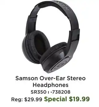 Long & McQuade SR350 Over-Ear Stereo Headphones offer