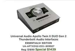 Long & McQuade Apollo Twin X DUO Gen 2 Thunderbolt Audio Interface - Essentials+ Edition offer