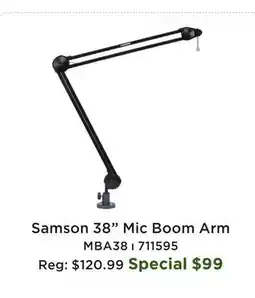 Long & McQuade Samson 38 Mic Boom Arm MBA38 offer
