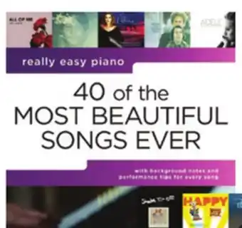 Long & McQuade 40 of the Most Beautiful Songs Ever: Really Easy Piano - Book offer