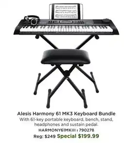 Long & McQuade Alesis Harmony 61 MK3 Keyboard Bundle offer