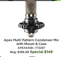 Long & McQuade Apex Multi Pattern Condenser Mic with Mount & Case offer