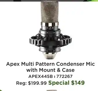 Long & McQuade Apex Multi Pattern Condenser Mic with Mount & Case offer