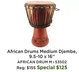 Long & McQuade African Djembe Medium - 9.5 x 16'' offer